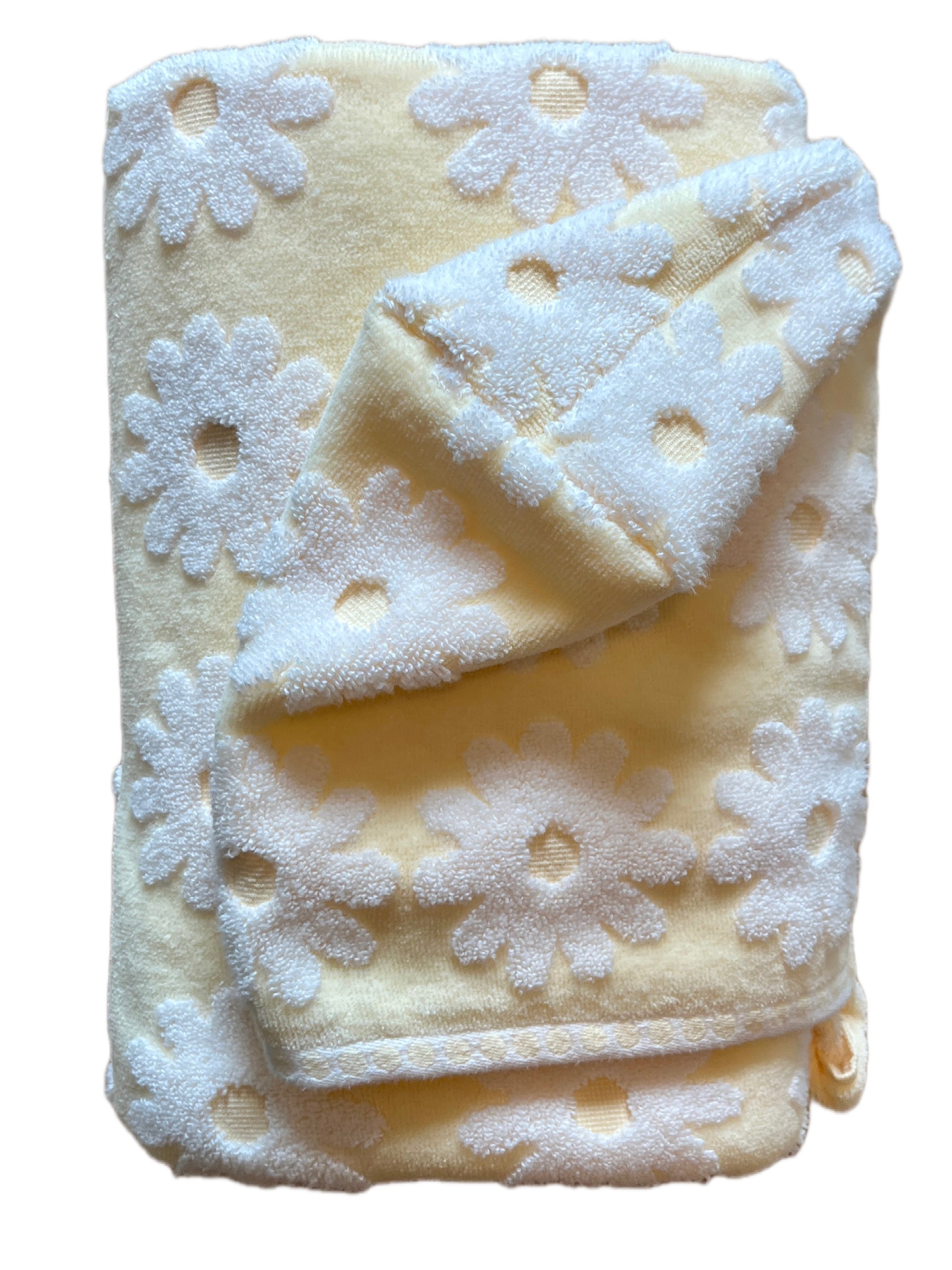 Flower Power Yellow hooded bath towel