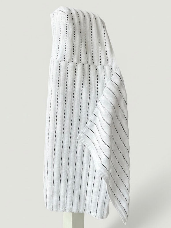 Thin Black Stripe hooded bath towel