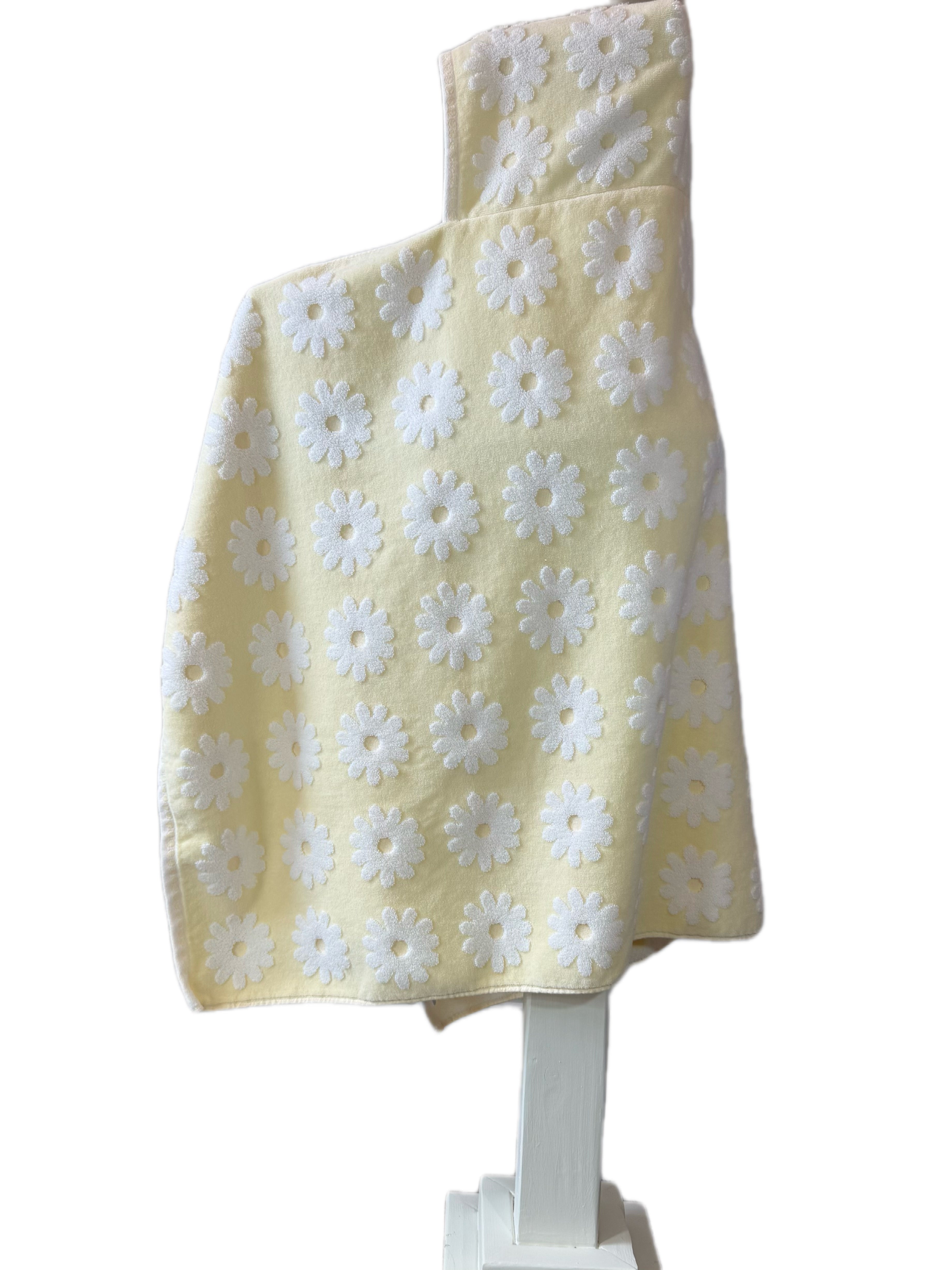 Flower Power Yellow hooded bath towel