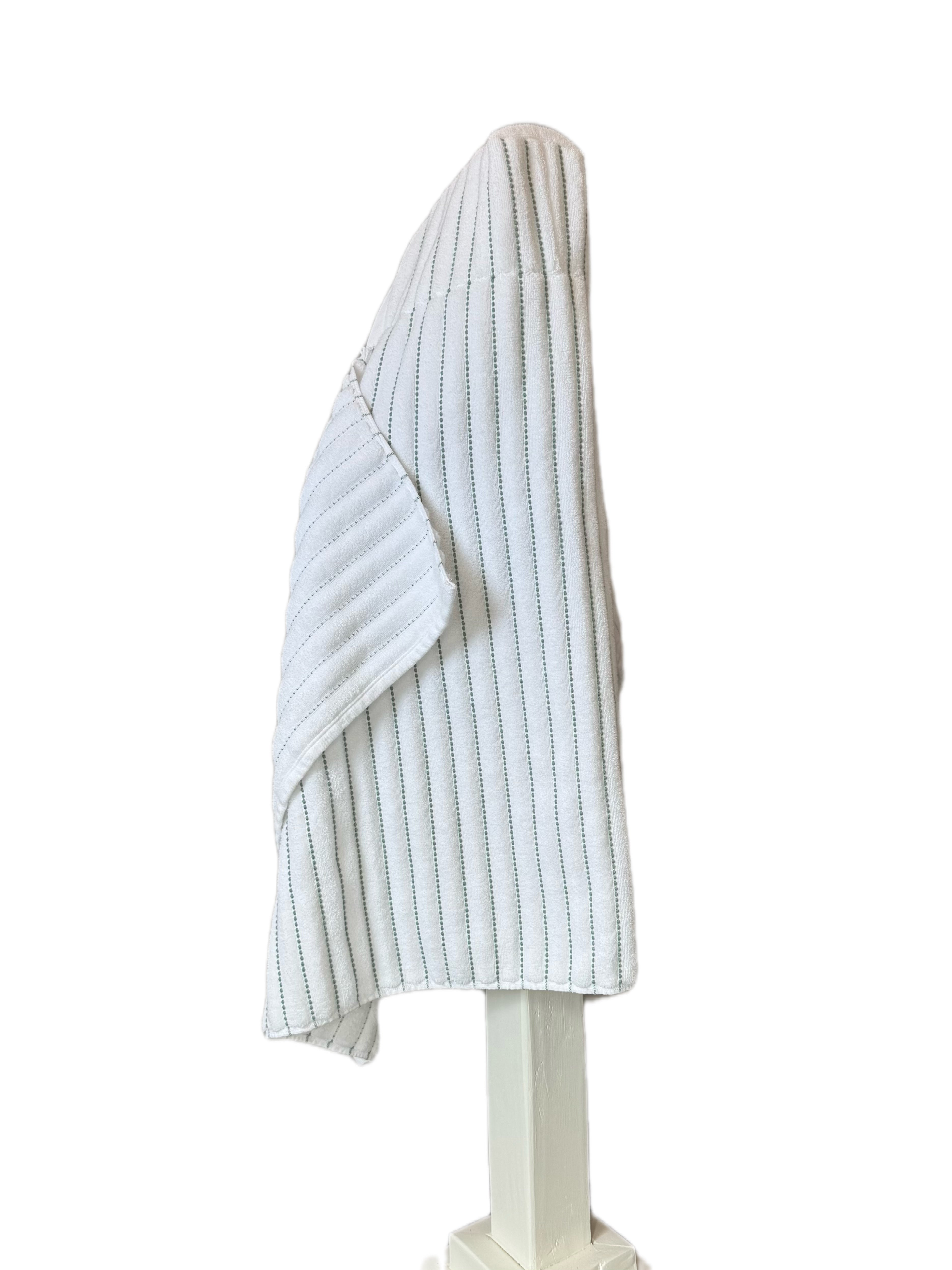 Thin Green Stripe hooded bath towel
