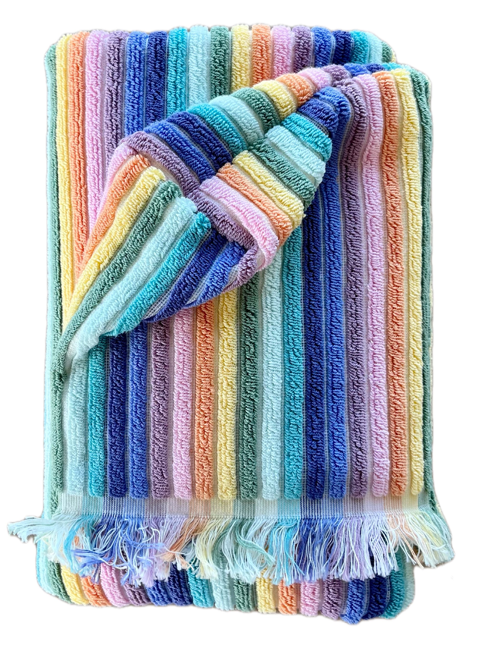Summer Stripe Bright hooded bath towel