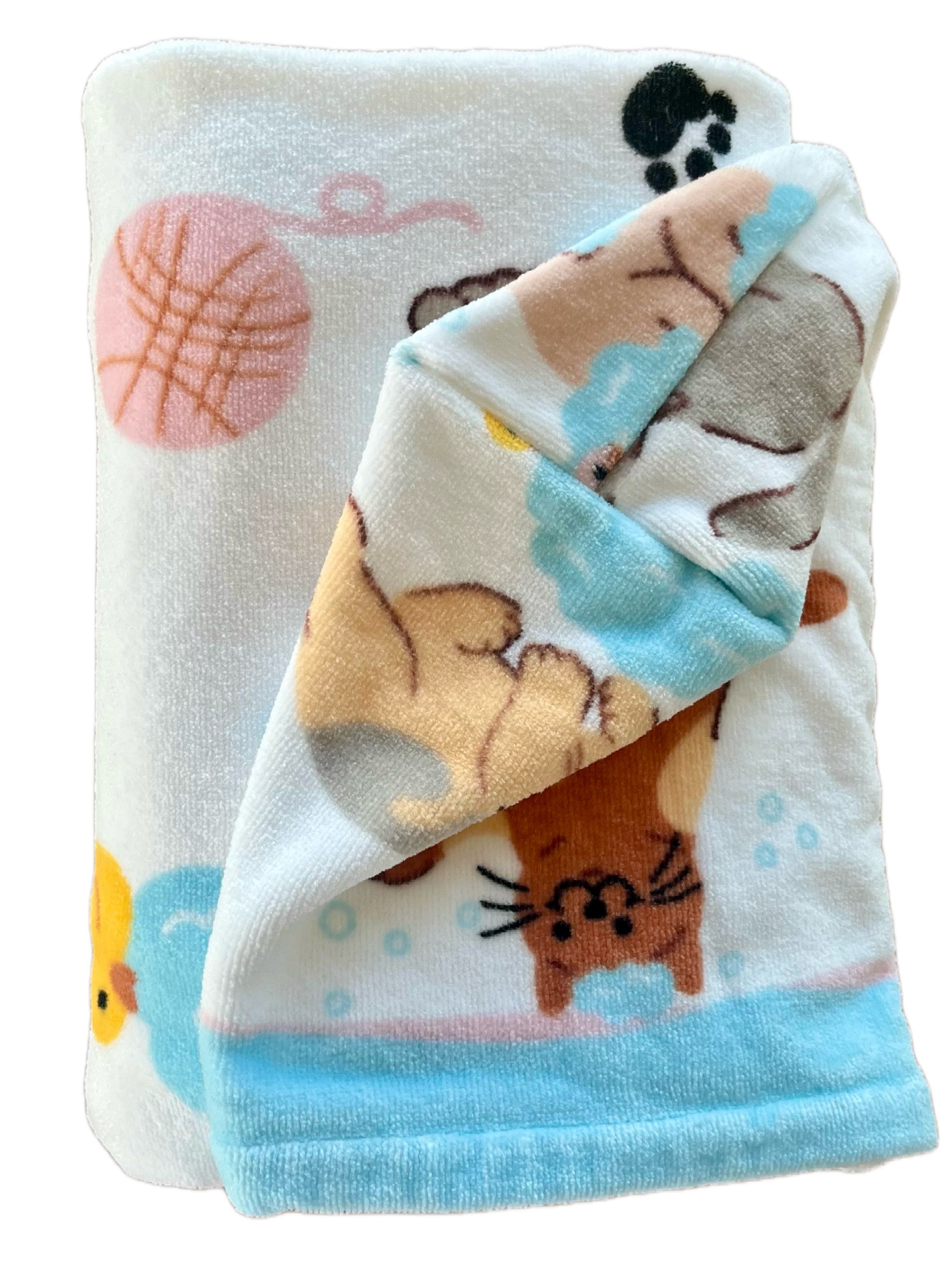 Kittens at play hooded bath towel