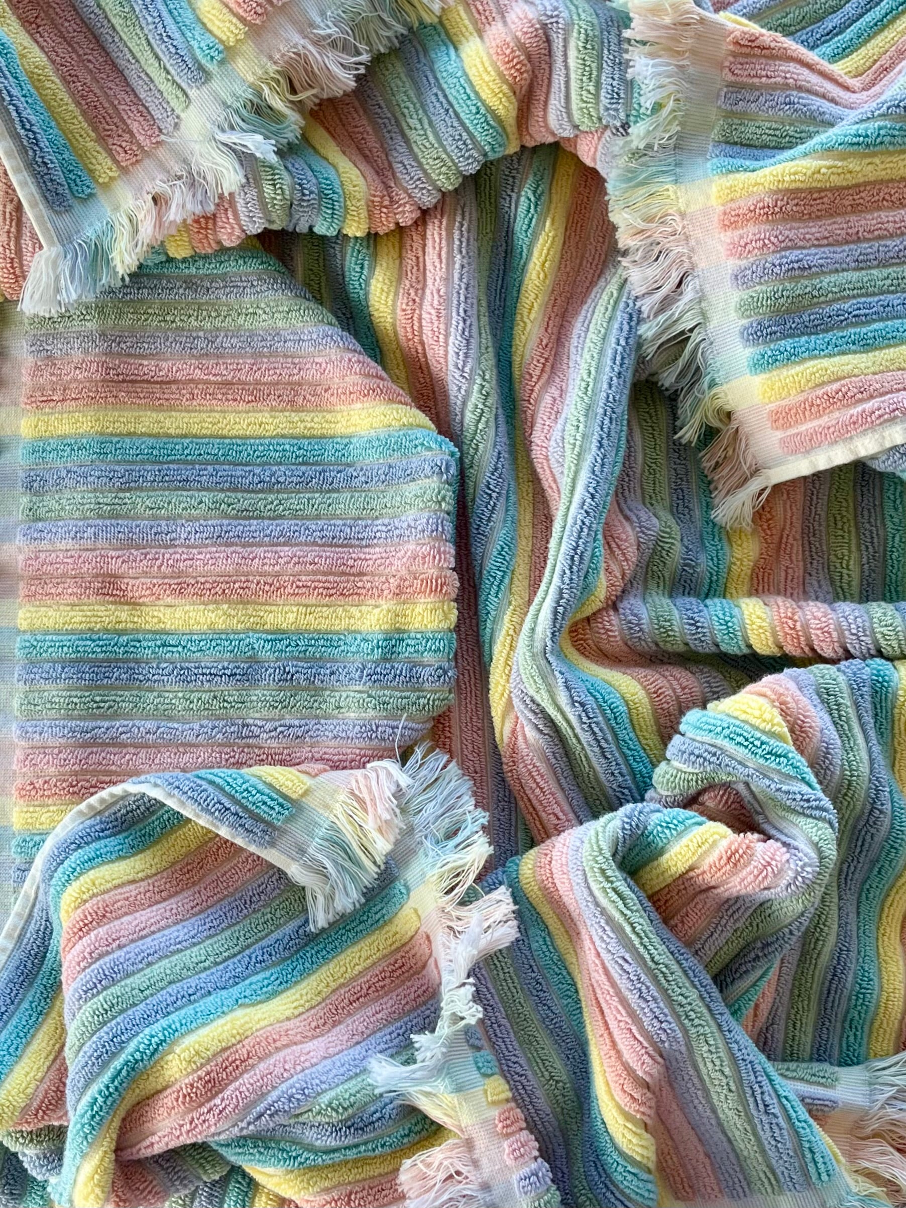 Summer Stripe Pastel hooded bath towel