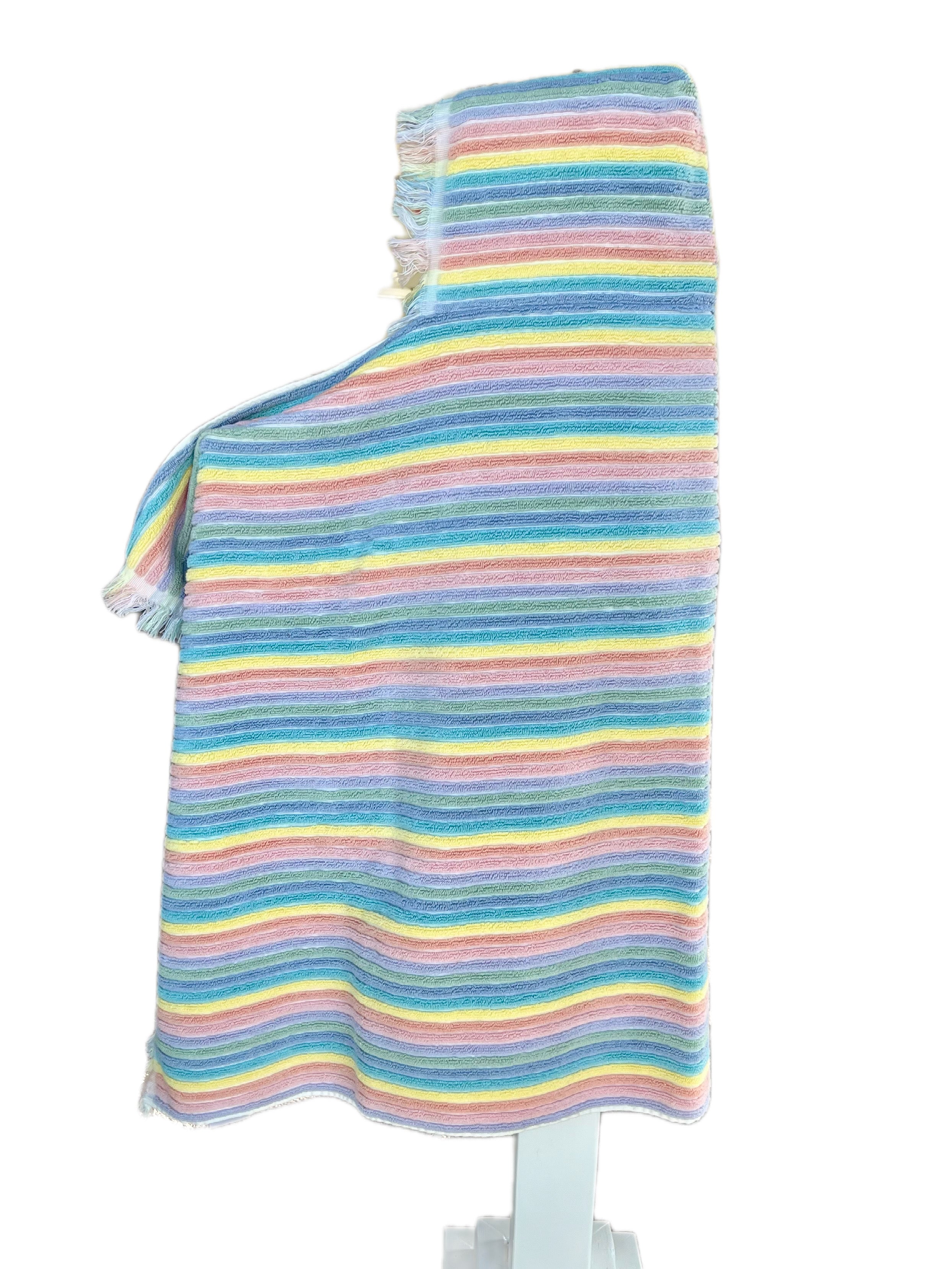 Summer Stripe Pastel hooded bath towel