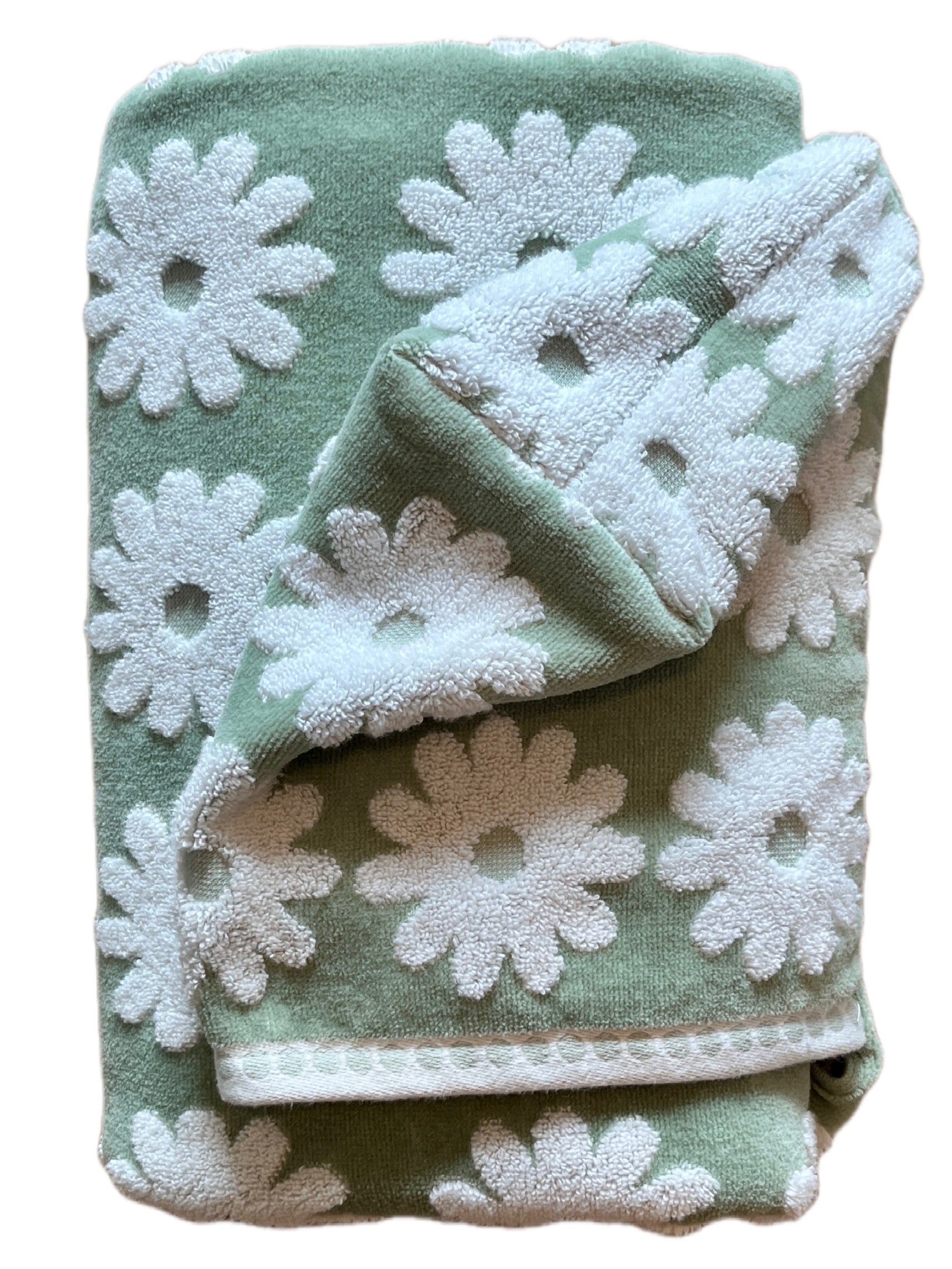 Flower Power Green hooded bath towel