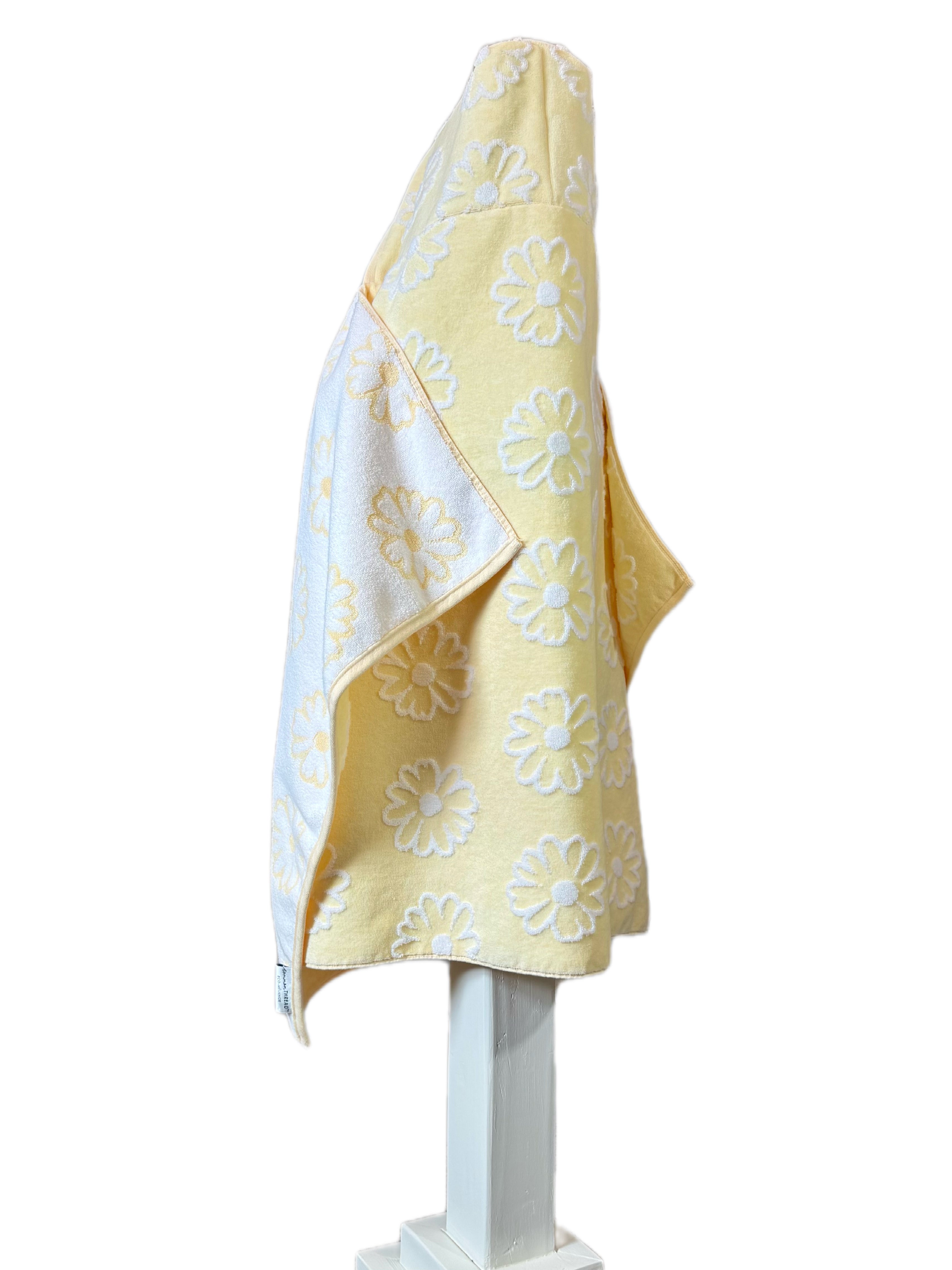 Yellow Daisy Delight hooded bath towel
