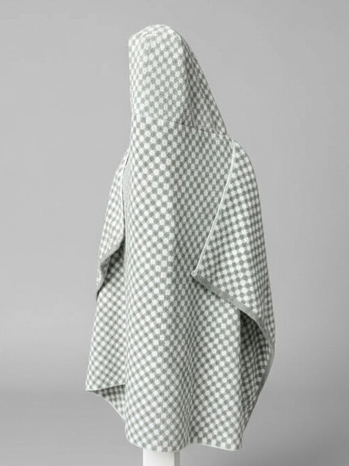 Green Checkered hooded bath towel