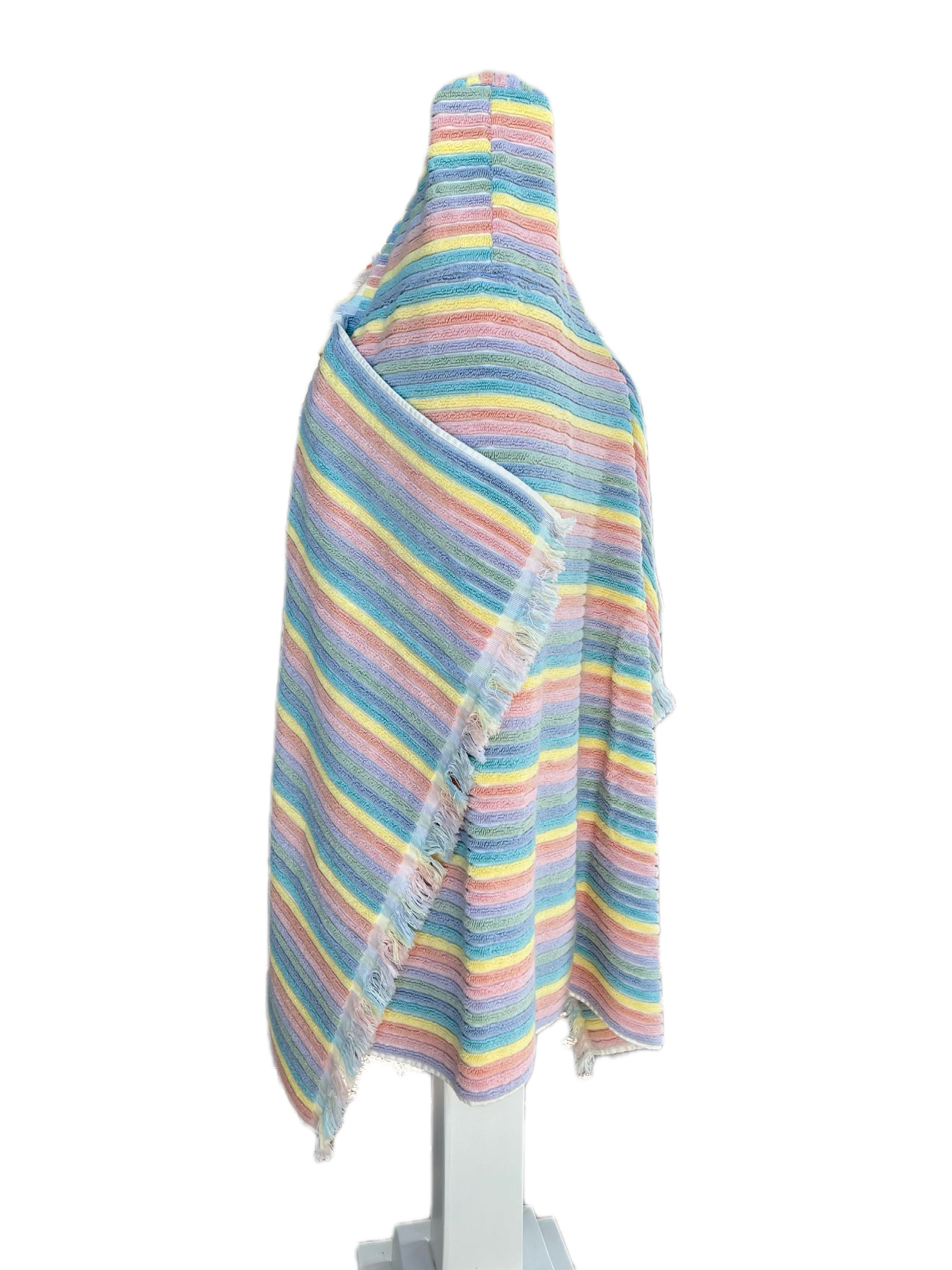 Summer Stripe Pastel hooded bath towel