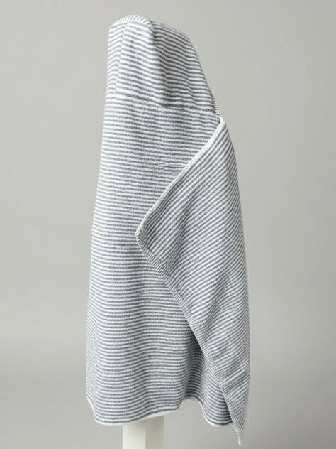 Plush Pinstripes in blue hooded bath towel