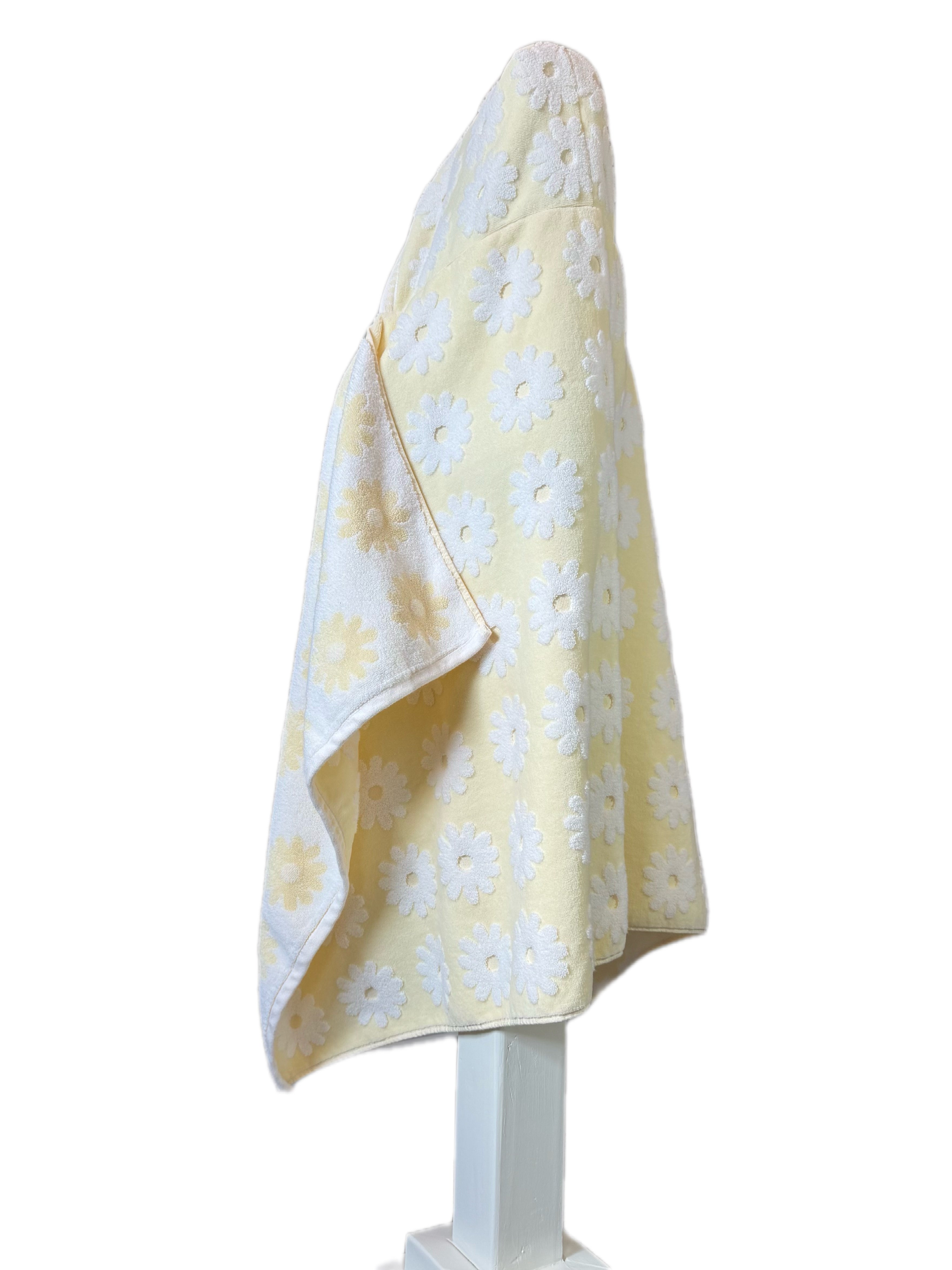 Flower Power Yellow hooded bath towel