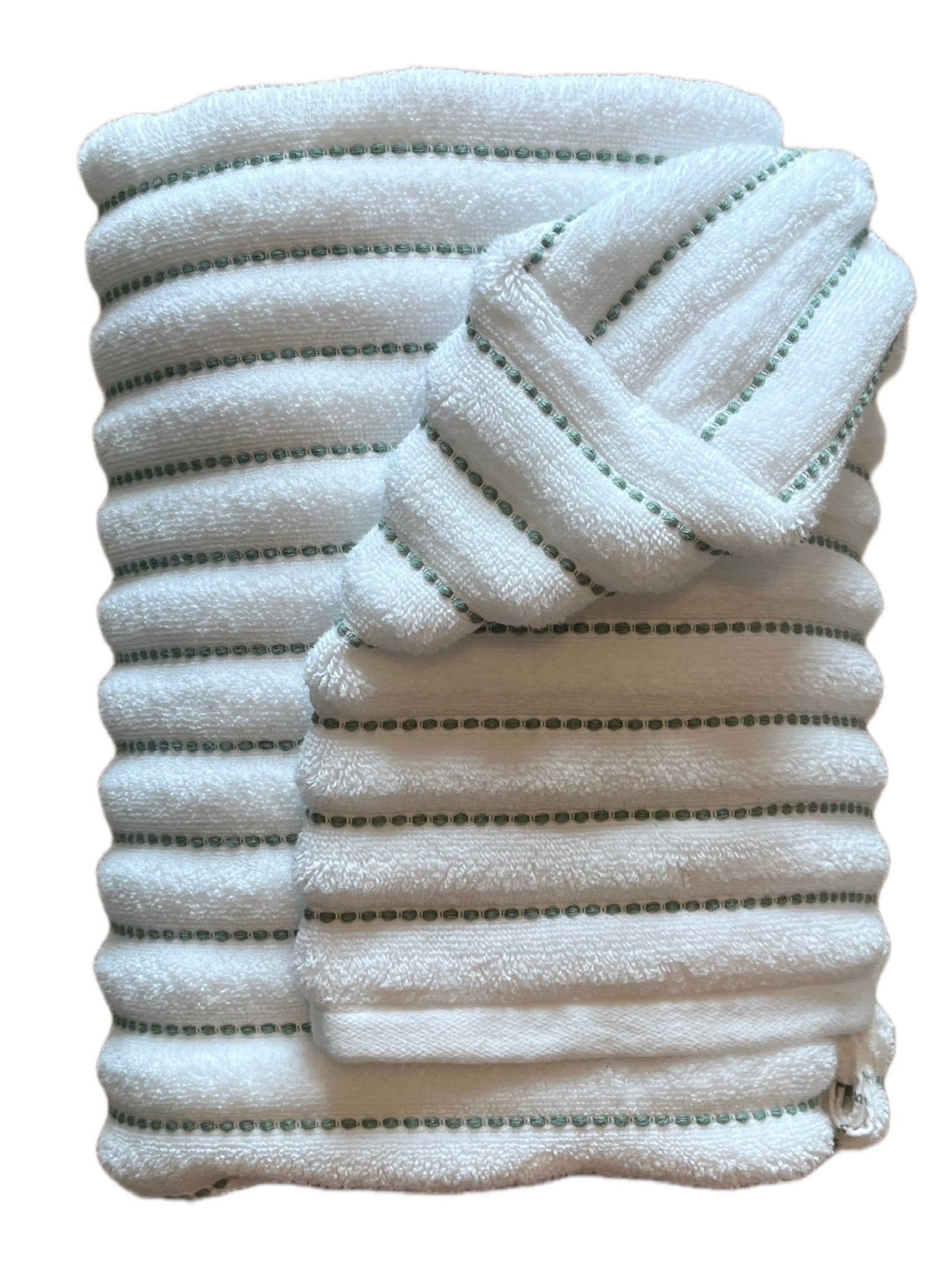 Thin Green Stripe hooded bath towel