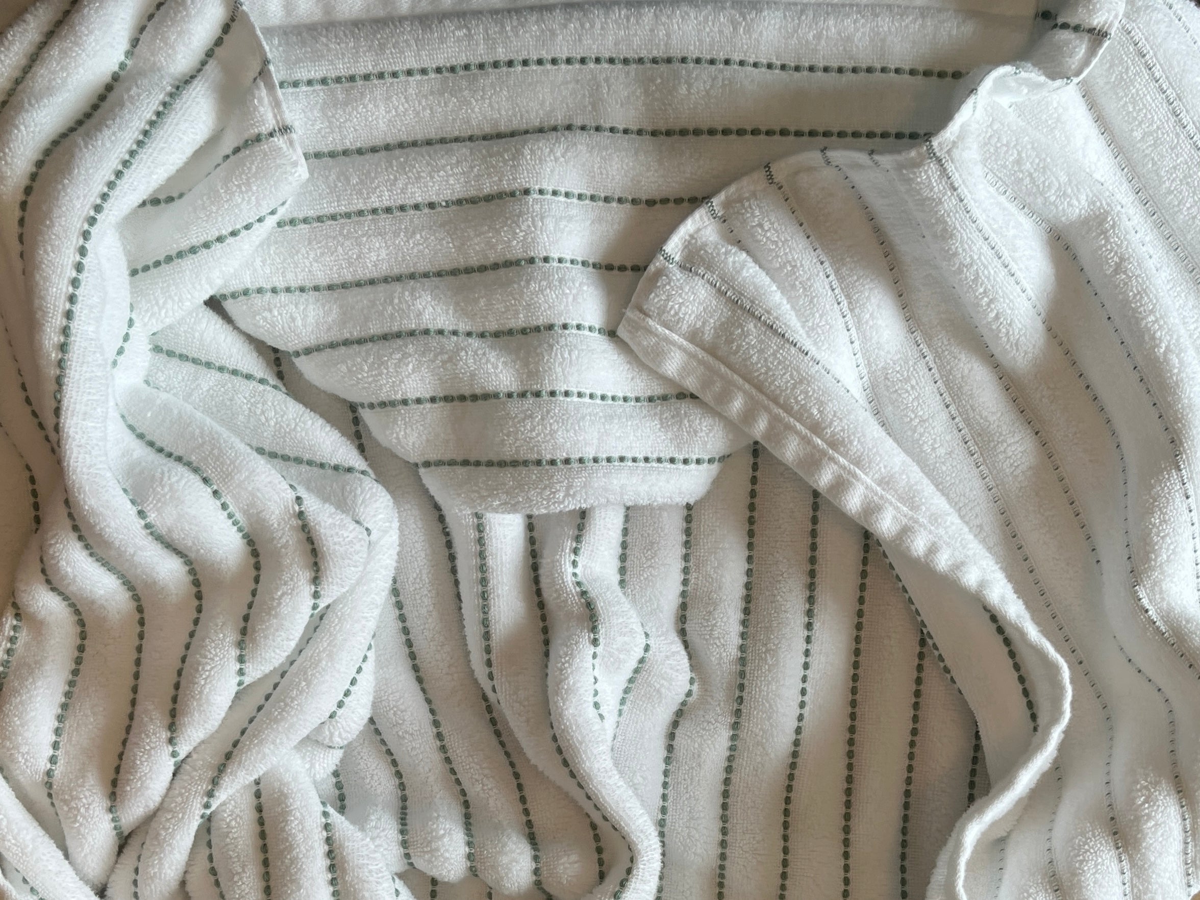 Thin Green Stripe hooded bath towel