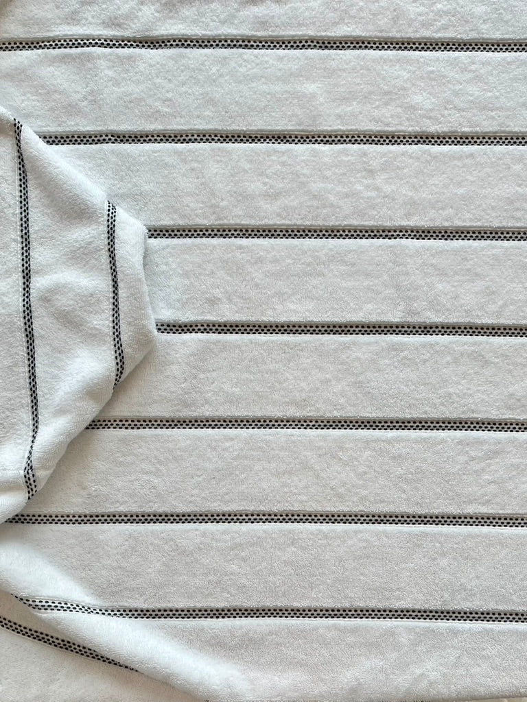 Black on White Stripe hooded bath towel