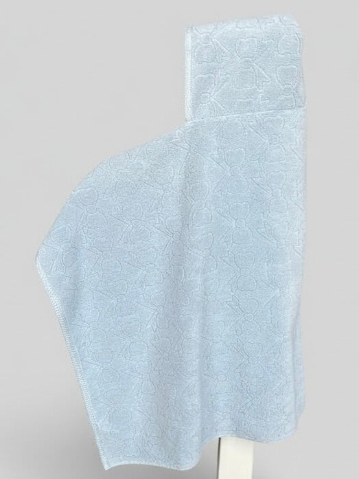 Bows on Blue hooded bath towel