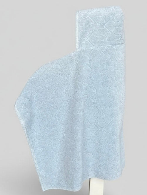 Bows on Blue hooded bath towel