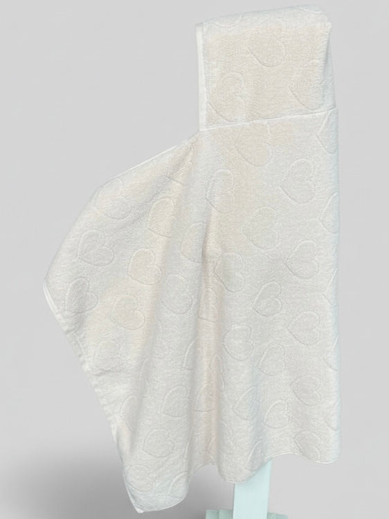 Peach Bows on a String hooded bath towel