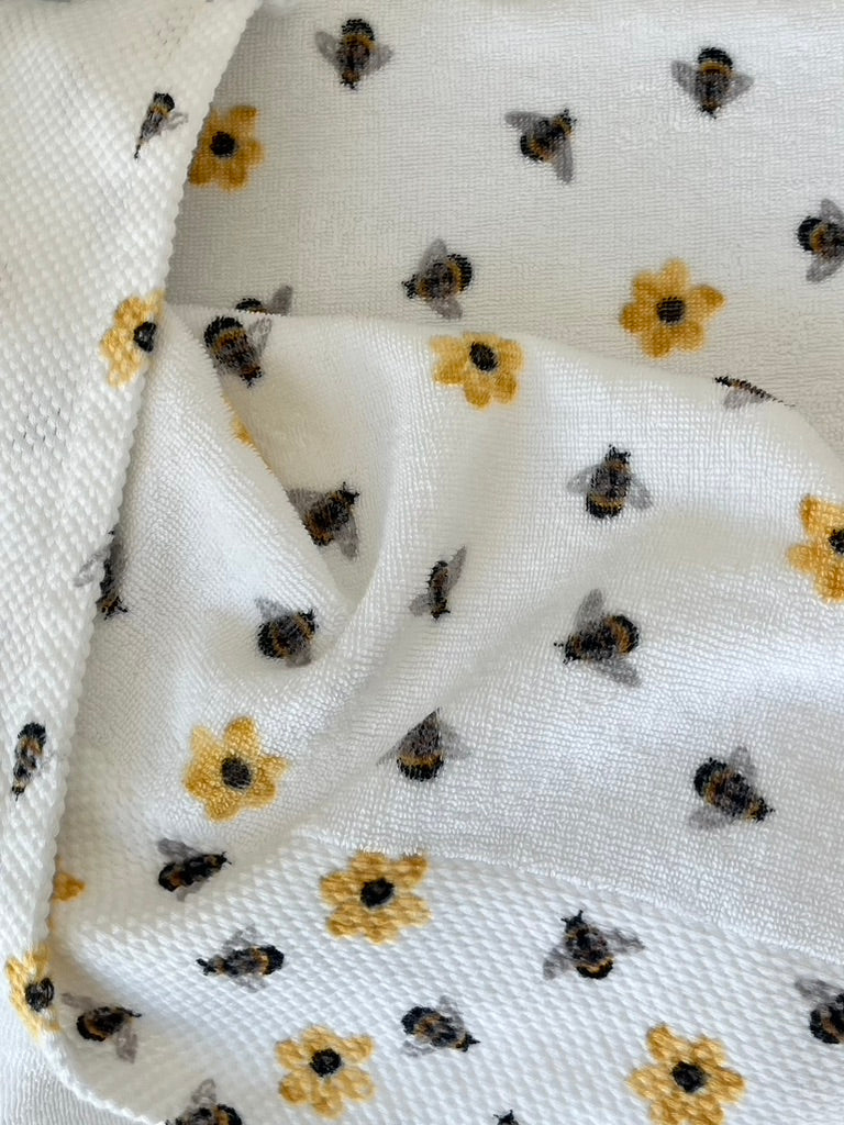 Bees and Flowers hooded bath towel