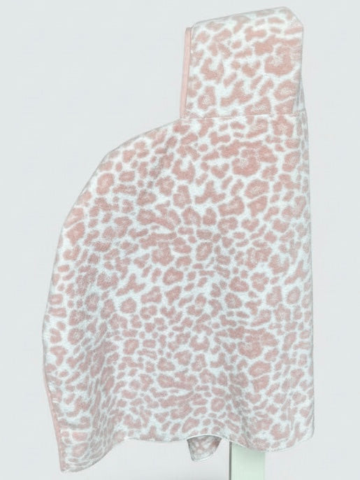 Pink Leopard hooded bath towel