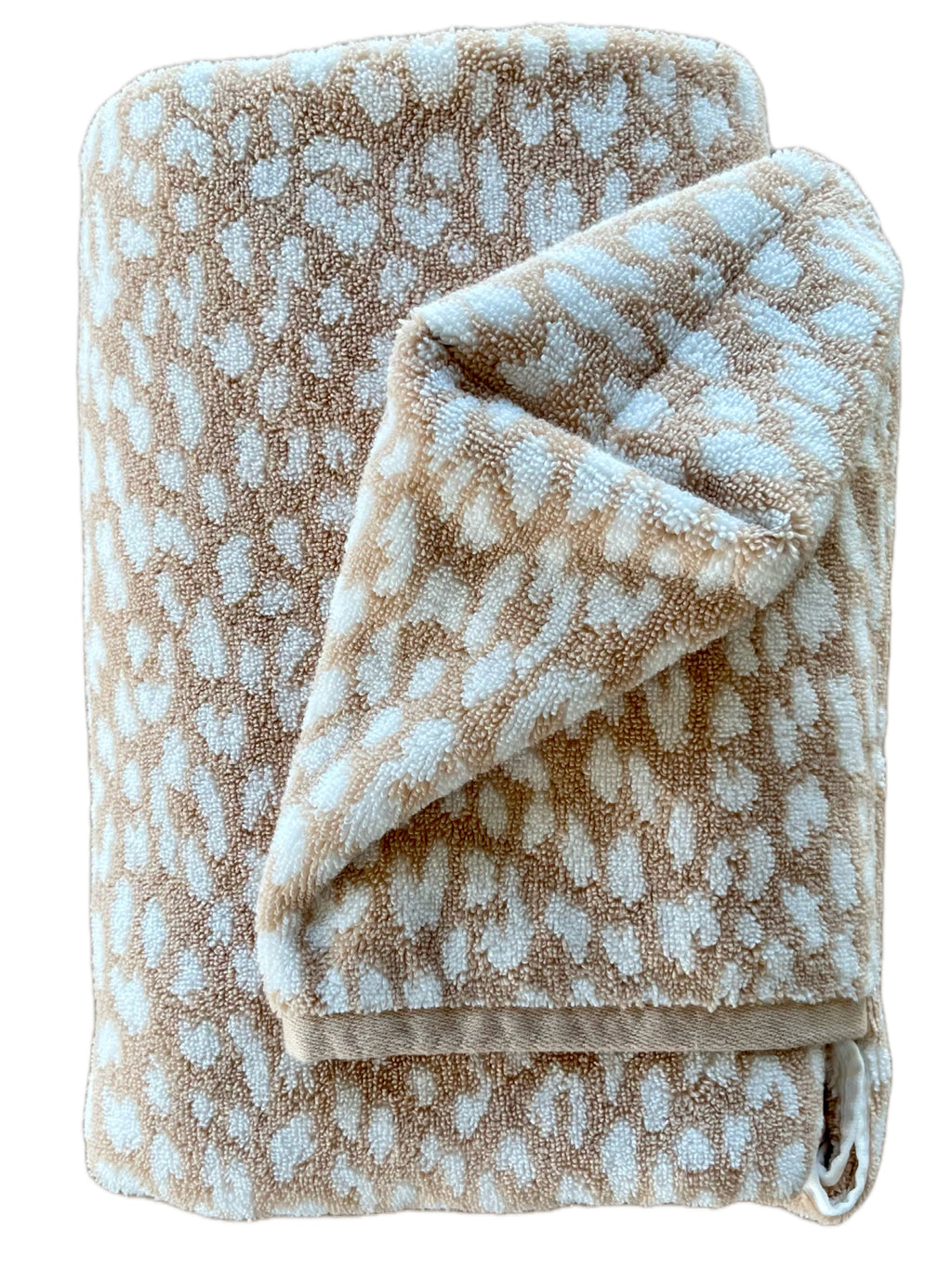 Sand Leopard print hooded bath towel