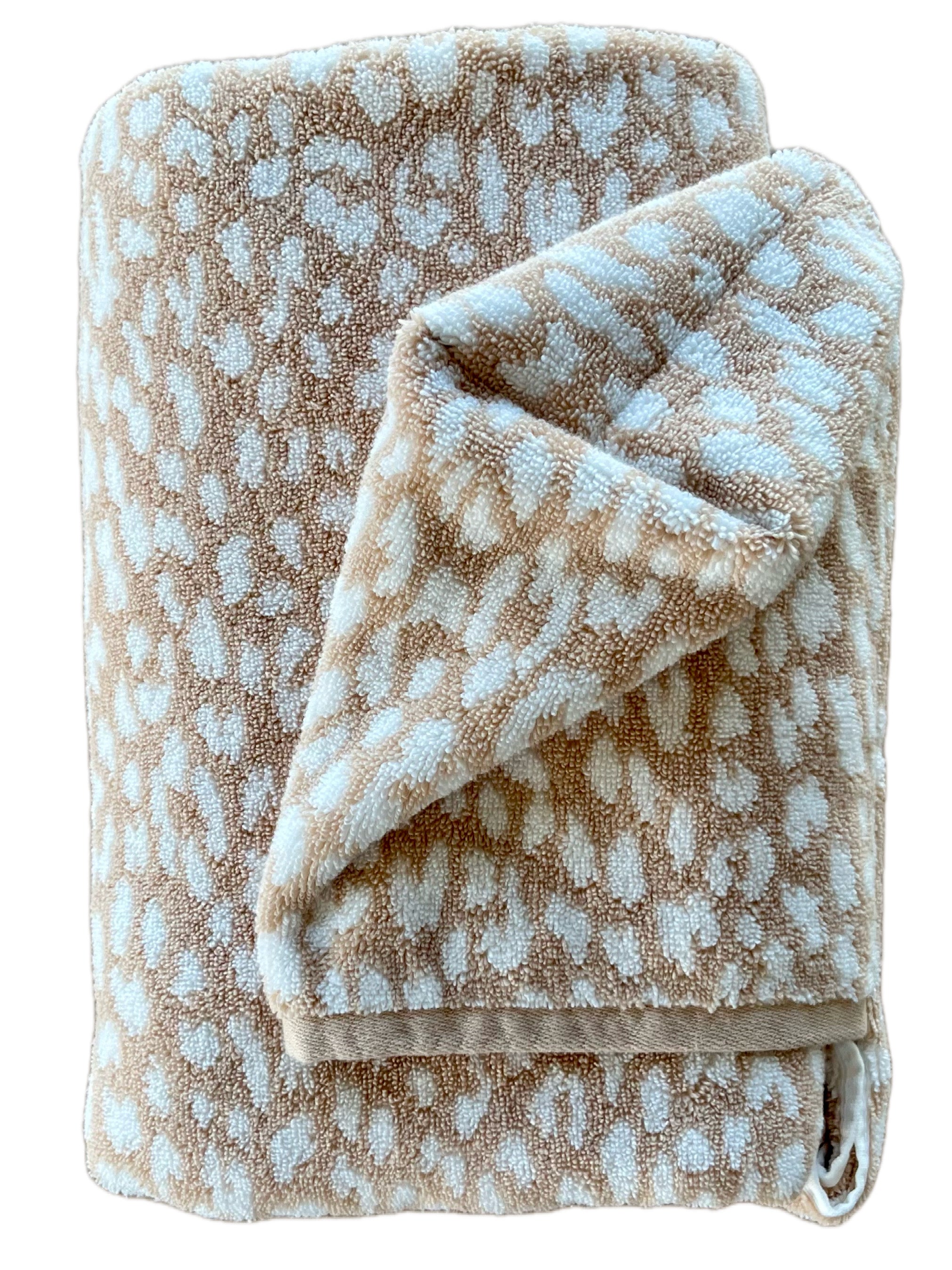 Sand Leopard print hooded bath towel
