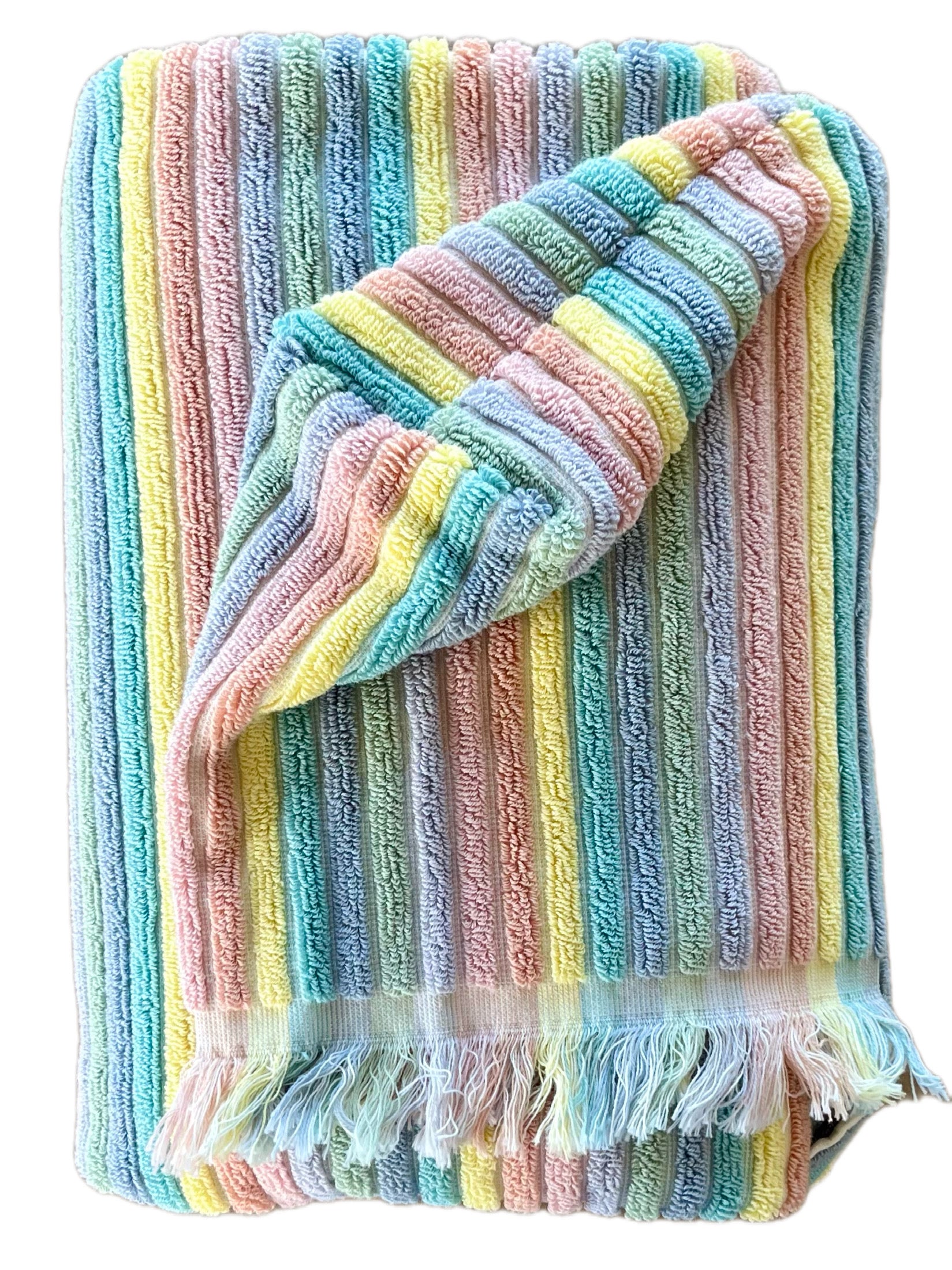 Summer Stripe Pastel hooded bath towel