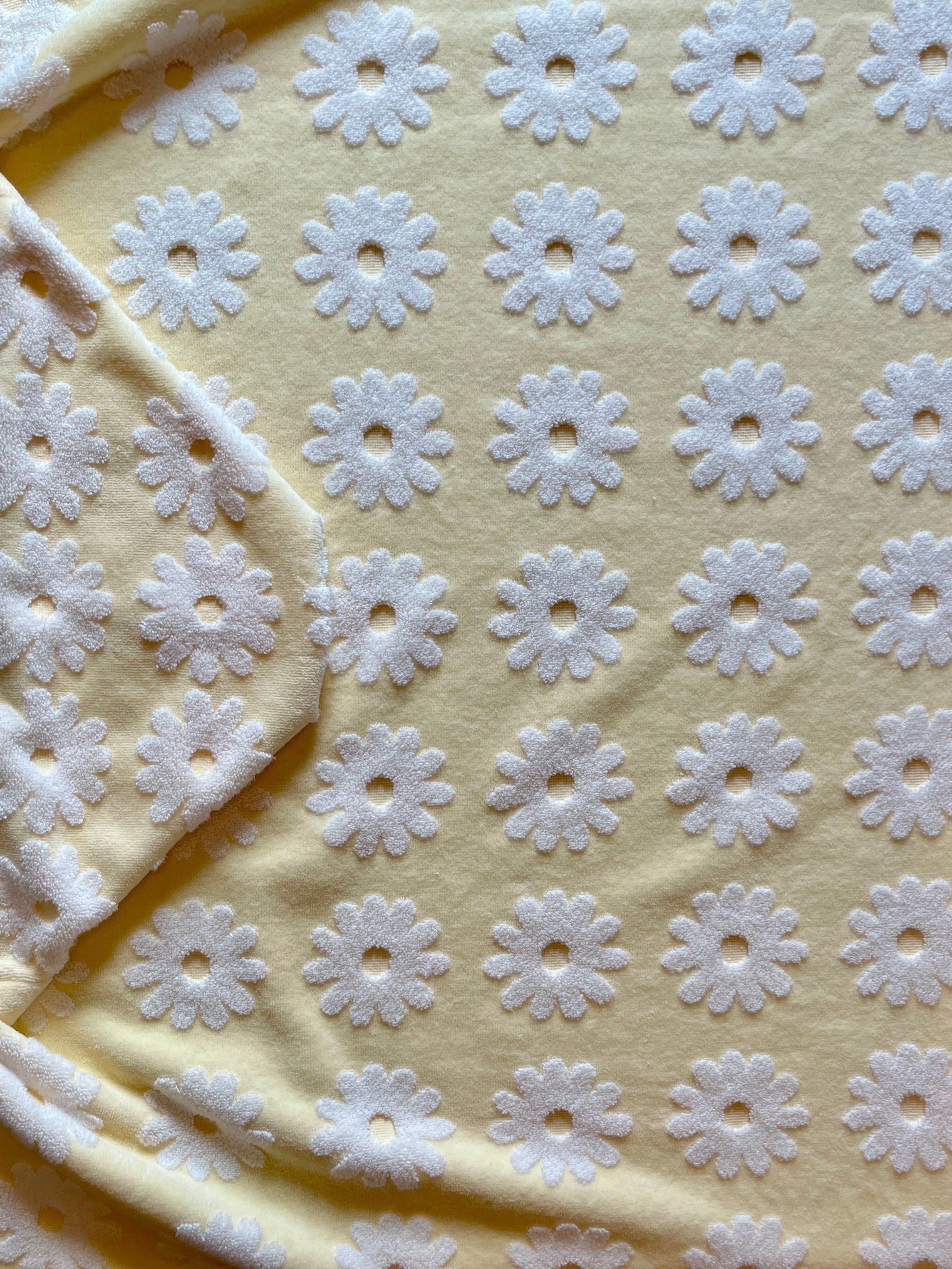 Flower Power Yellow hooded bath towel