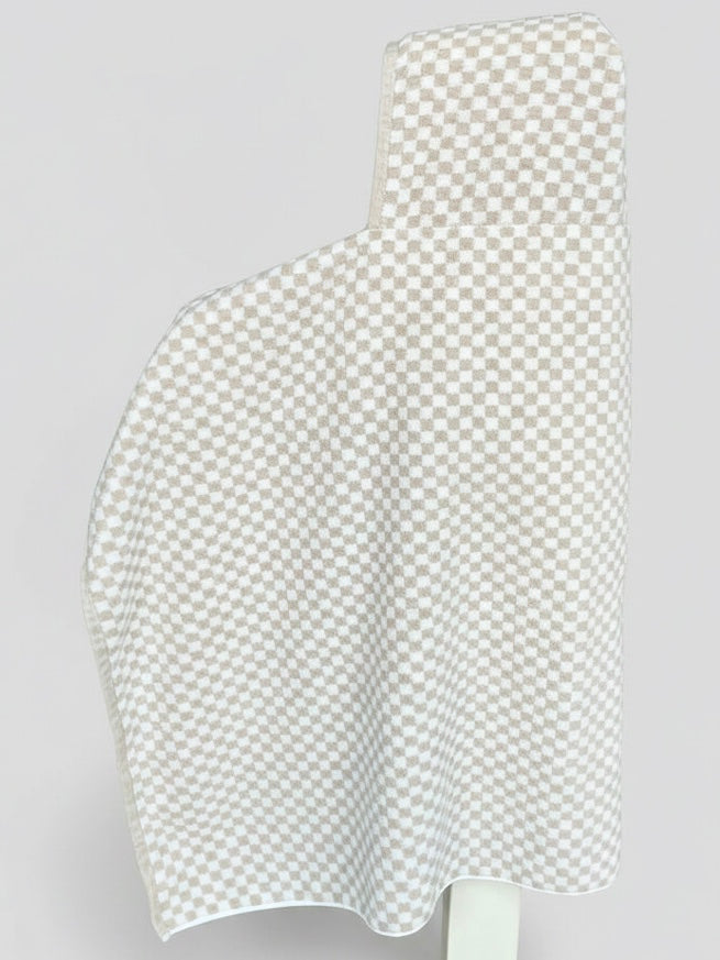 Tan Checkered hooded bath towel