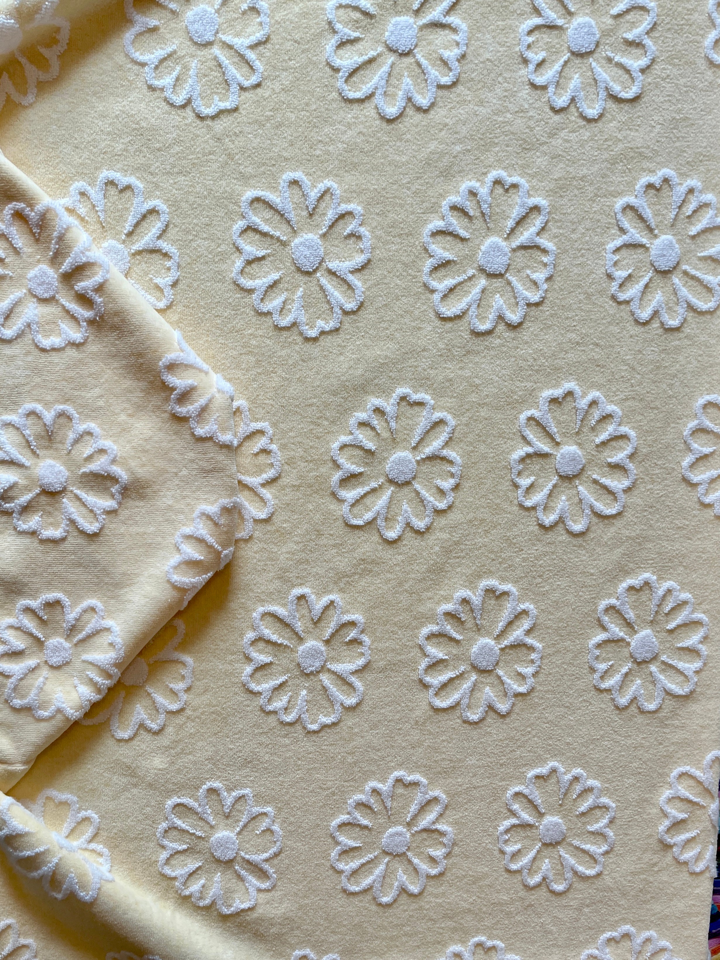 Yellow Crazy Daisy hooded bath towel