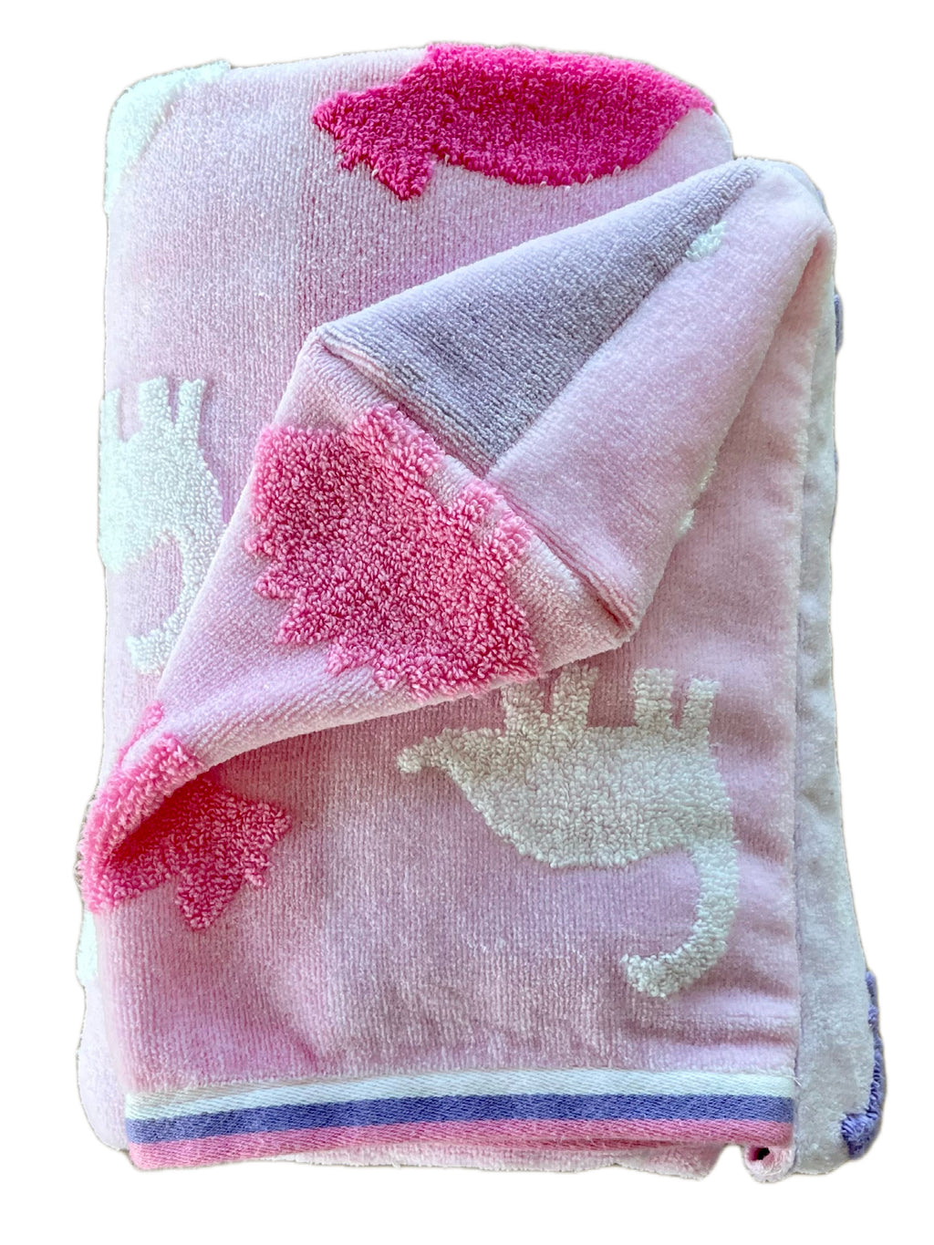 Pink & purple Dinosaur hooded bath towel