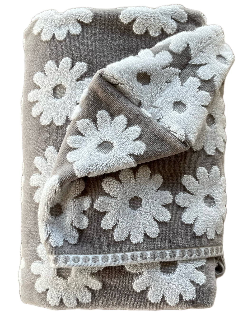 Flower Power Grey hooded bath towel