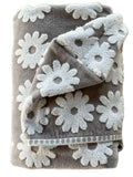 Flower Power Grey hooded bath towel