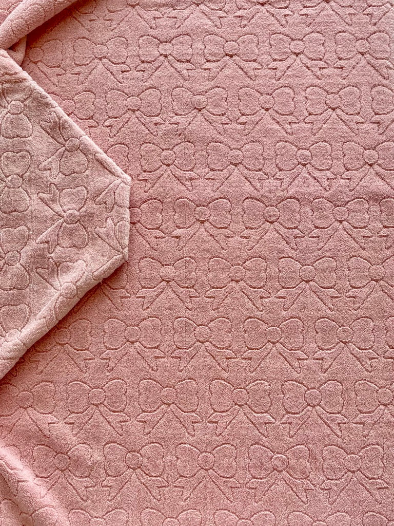 Bows on Pink hooded bath towel