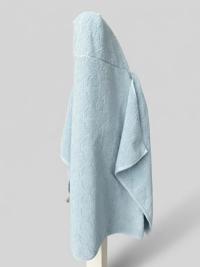 Bows on Blue hooded bath towel