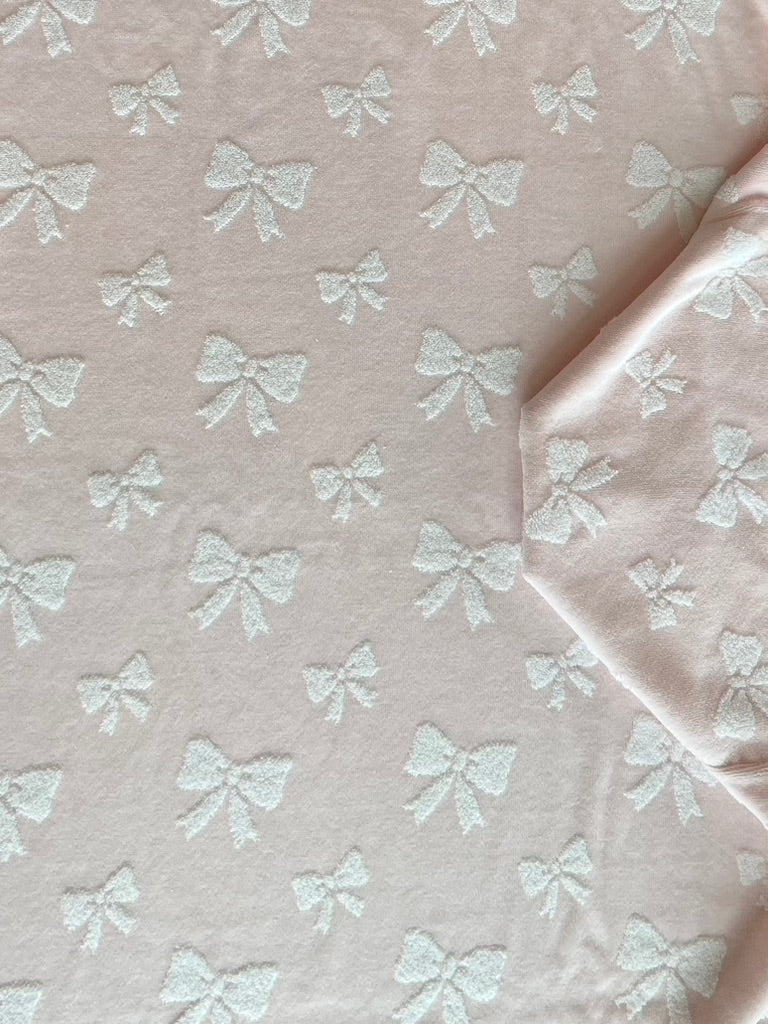 White Bows on Pink hooded bath towel