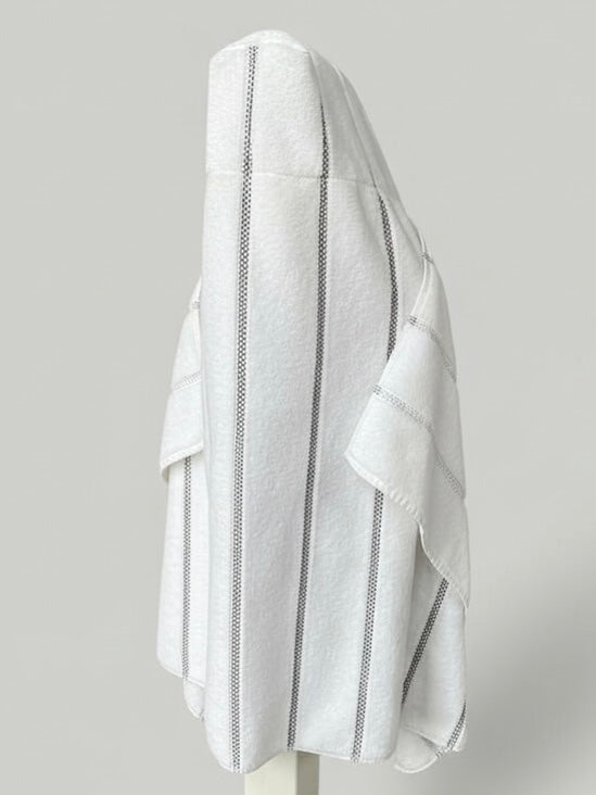 Black on White Stripe hooded bath towel