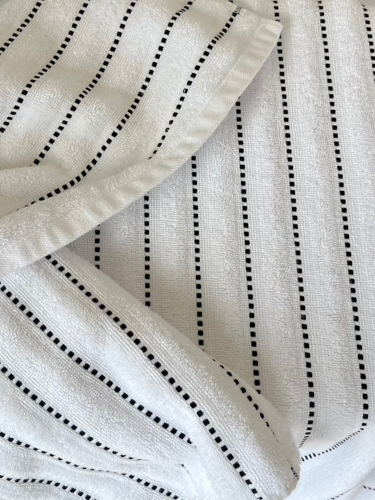 Thin Black Stripe hooded bath towel