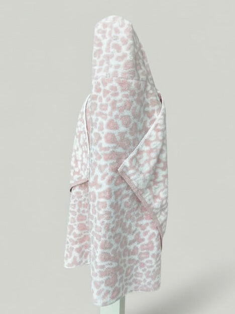 Pink Leopard hooded bath towel
