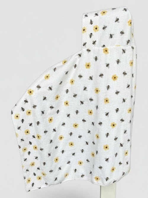 Bees and Flowers hooded bath towel