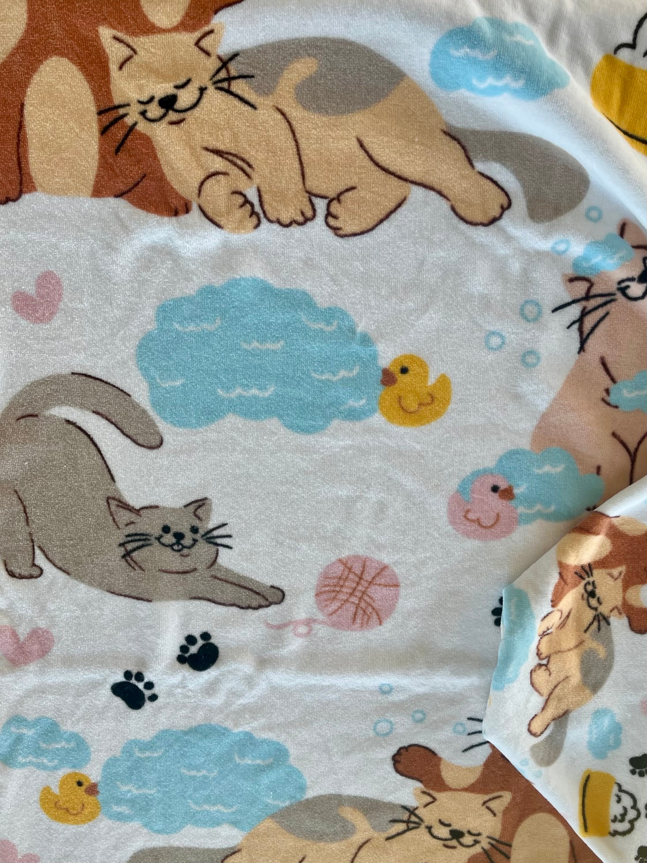 Kittens at play hooded bath towel