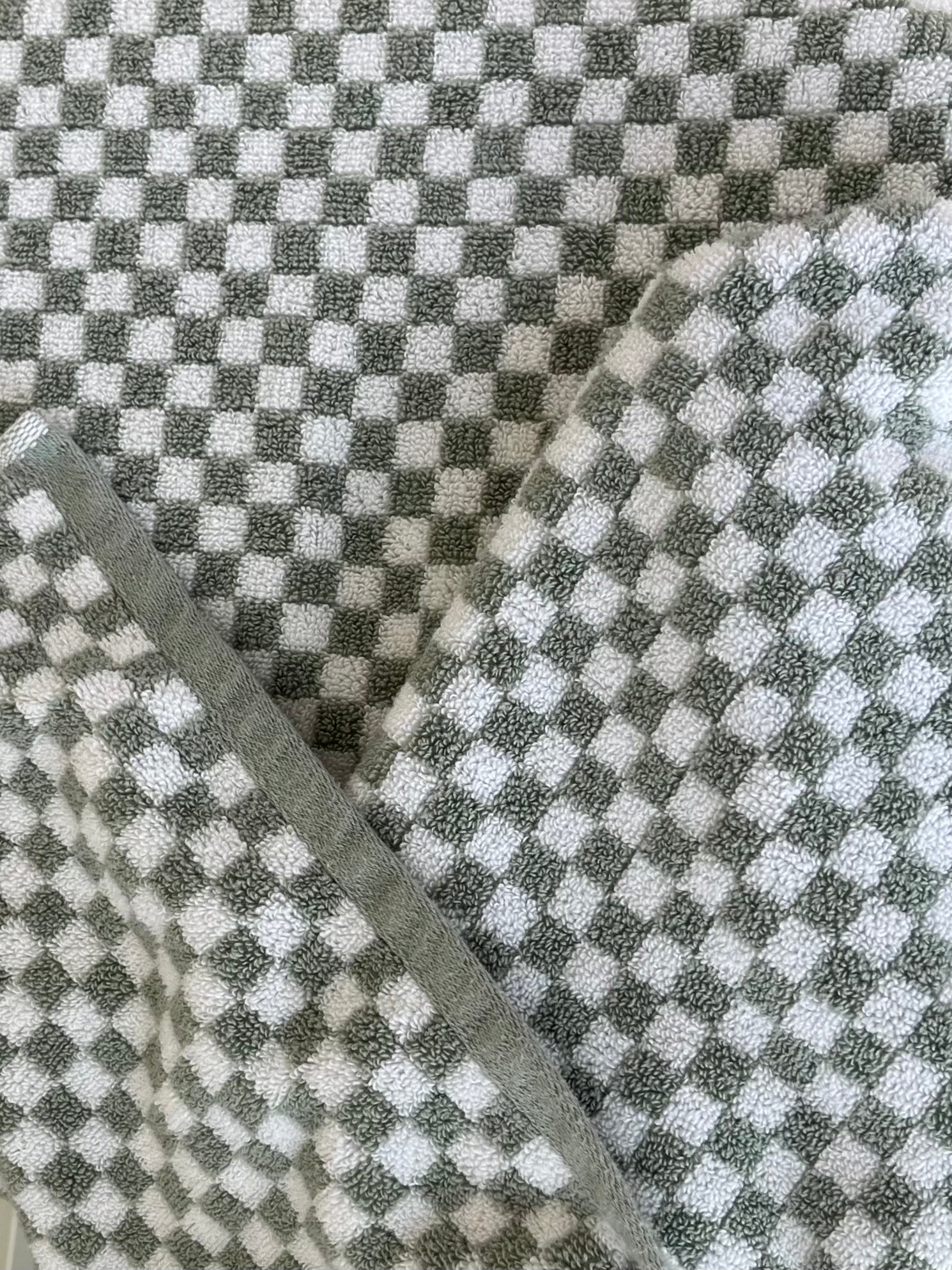 Green Checkered hooded bath towel