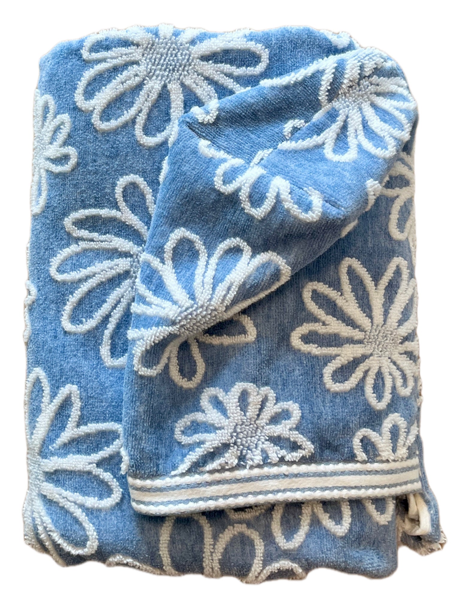 Blue Daisy Delight hooded bath towel