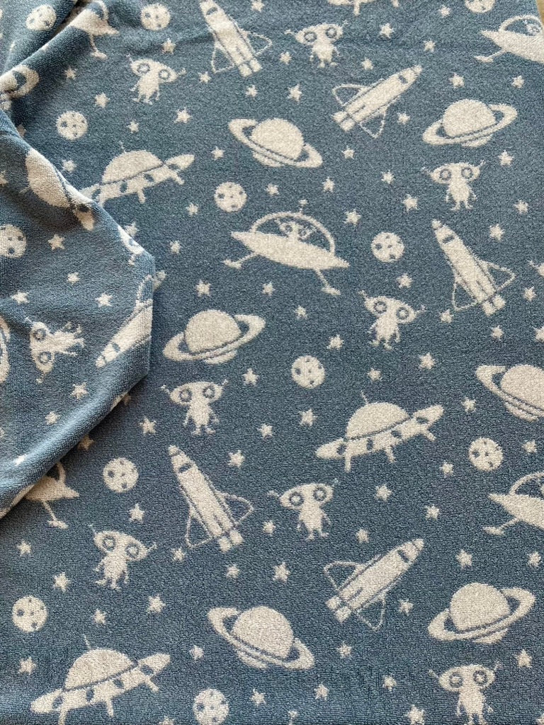 Blue Alien hooded bath towel