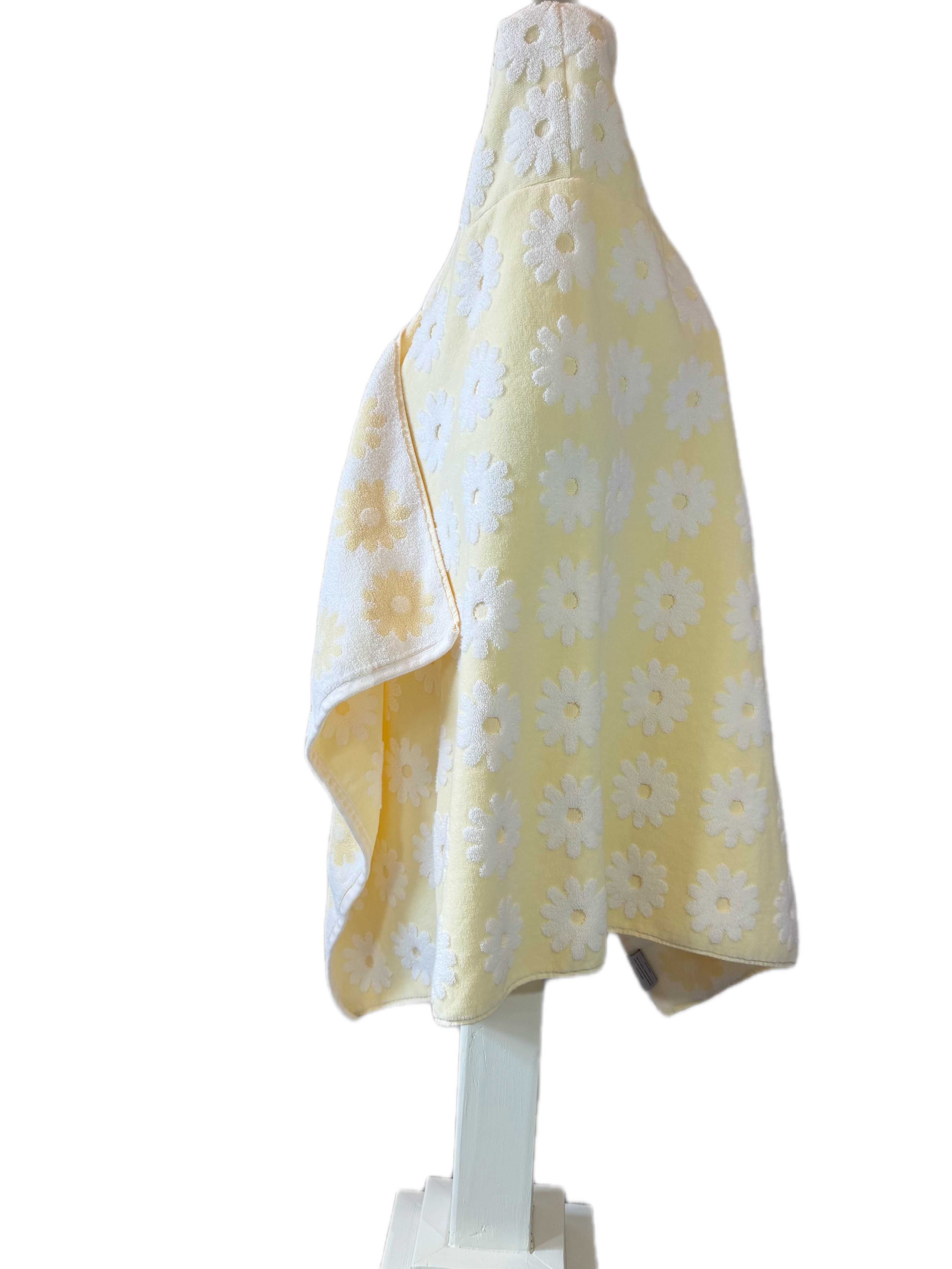 Flower Power Yellow hooded bath towel