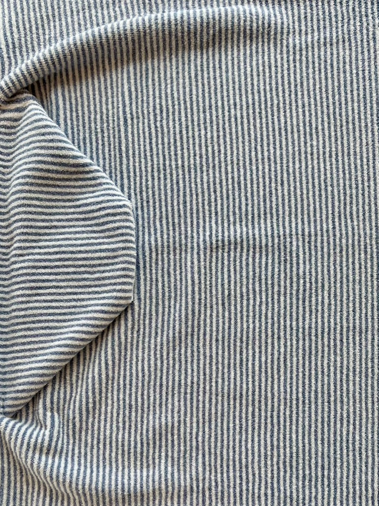 Plush Pinstripes in blue hooded bath towel