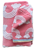 Pink Rainbow hooded bath towel