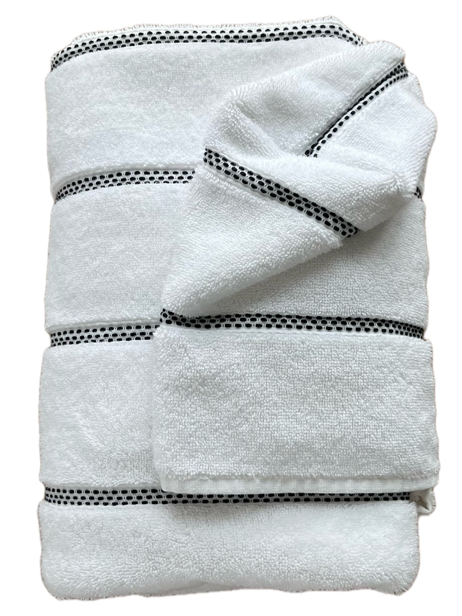 Black on White Stripe hooded bath towel