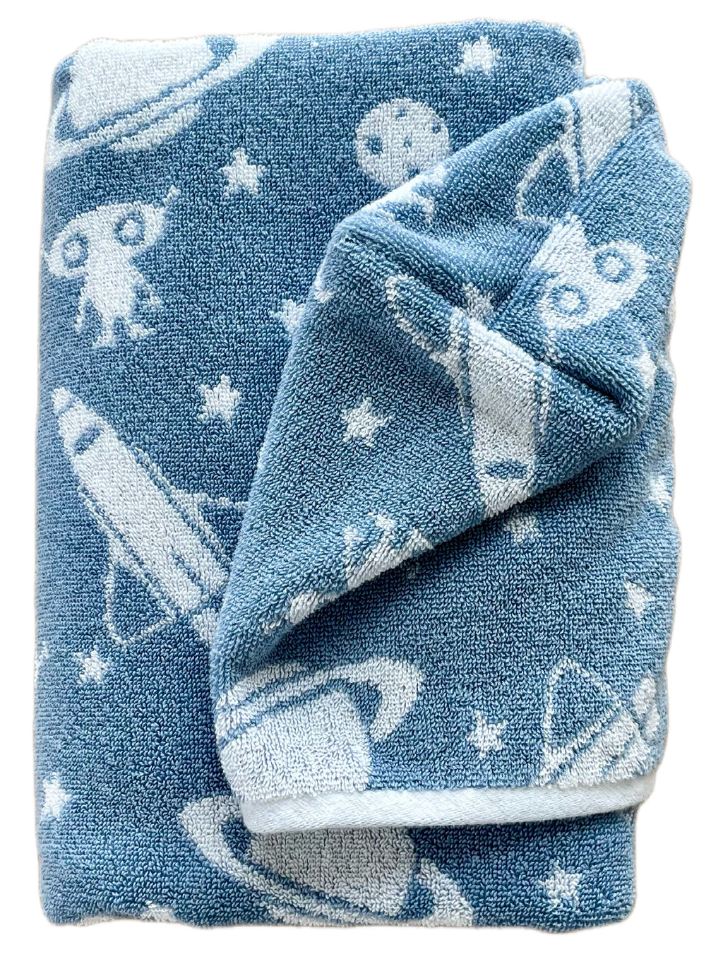Blue Alien hooded bath towel
