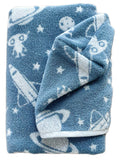 Blue Alien hooded bath towel