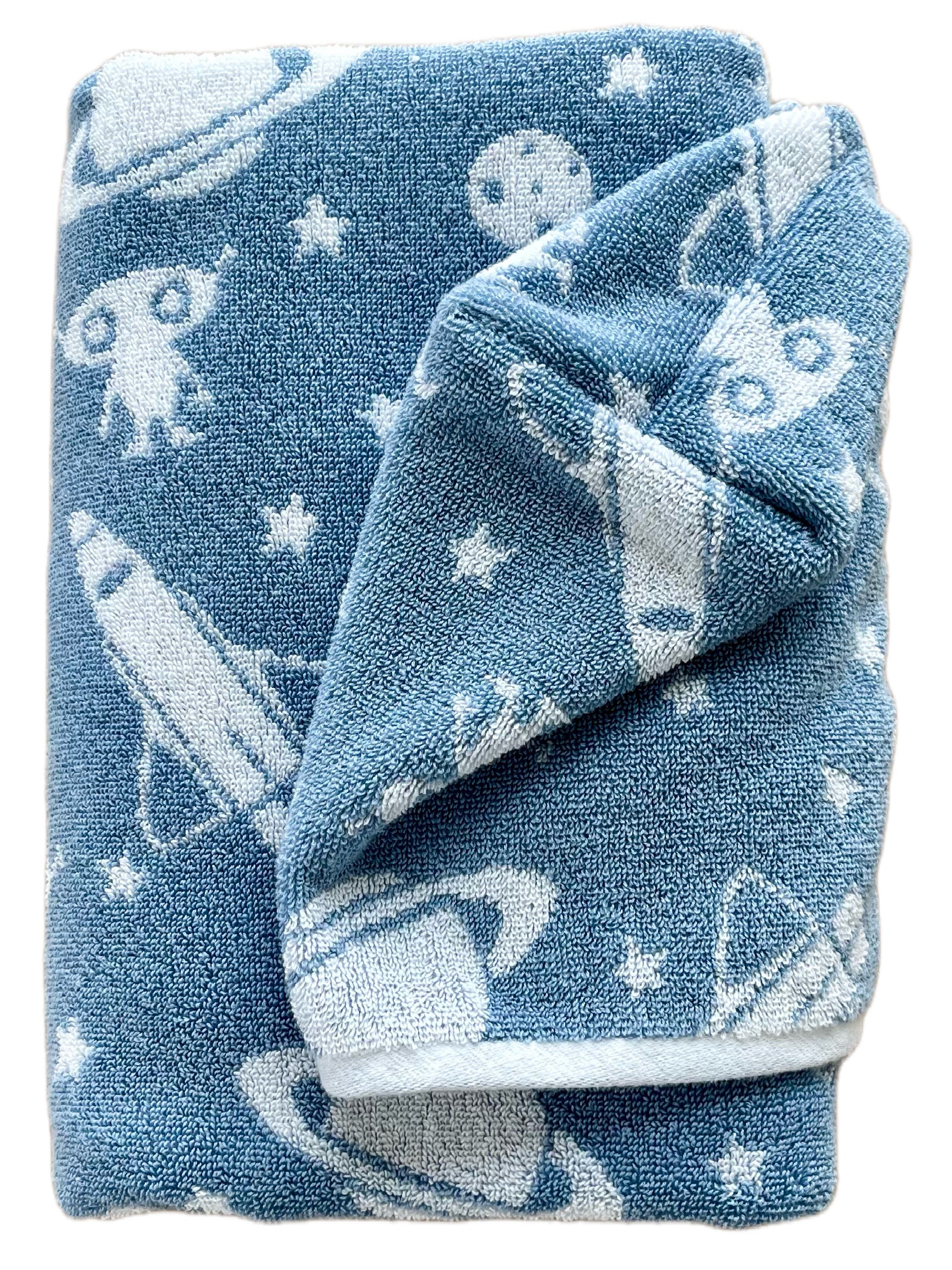 Blue Alien hooded bath towel