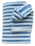Broad Blue and White Stripe hooded bath towel
